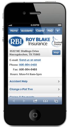 m.royblakeinsurance.com website preview